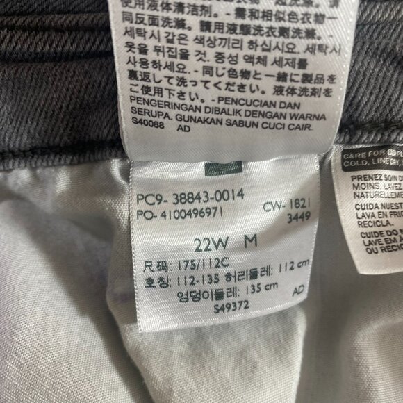 Levi's Ribcage Straight Ankle Jeans Women Size 22W Gray Denim Stretch Slim Capri - Picture 15 of 15